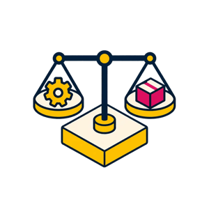 Build, Buy or Hybrid Decisions Icon