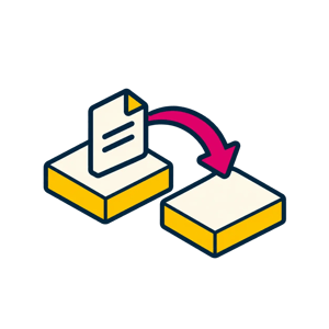 An order tile moving between two platforms along one clear arrow representing Migration and Cutover