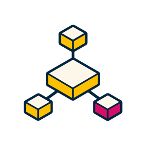 A central module connected to three surrounding system blocks representing OMS Integration