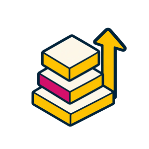 An existing module lifted into an improved stack with an upward arrow representing OMS upgrades